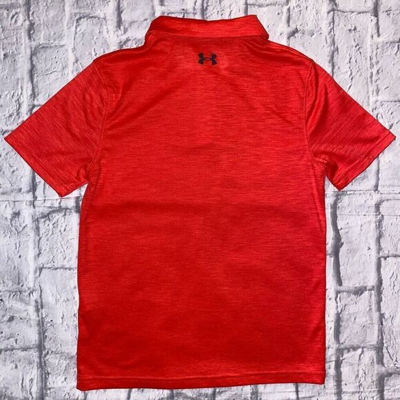 Under Armour boys youth L loose fit heatgear short sleeve polo shirt orange - Picture 4 of 4